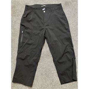 Khombu Black Crop Women's Pants Pockets Cropped Utility‎ Size L Large